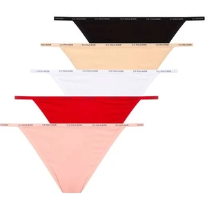 U.S.POLO 67000 BAYAN 5 Lİ MODAL SİYAH-TEN-BEYAZ-KIRMIZI-SOMON SLİP