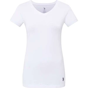 U.S. Polo Assn. Kadın Beyaz Kısa Kollu V Yaka T-Shirt 66004