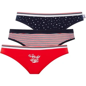 U.S. Polo Assn. Kadın 66237 Kırmızı - Lacivertvert 3'lü Slip