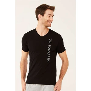 U.S. Polo Assn. Erkek Siyah V Yaka T-shirt 18466