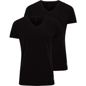 U.S. Polo Assn. Erkek Siyah 2 Lİ V Yaka Atlet 80194