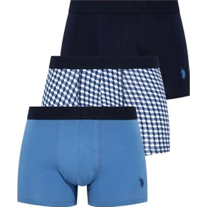 U.S. Polo Assn. Erkek İndigo - Lacivert - İndigo 3'lü Boxer 80256