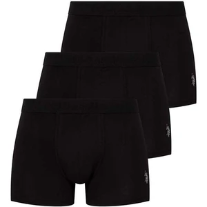 U.S. Polo Assn. Erkek Siyah 3'lü Boxer 80173
