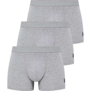 U.S. Polo Assn. Erkek Gri Melanj 3'lü Boxer 80173