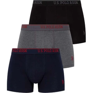 U.S. Polo Assn. Erkek Siyah - Antrasit - Lacivert 3'lü Boxer 80097