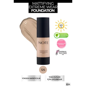 Note Cosmetics Mattifying Extreme Wear Fondöten Mat Bitiş 125  Beige Ivory