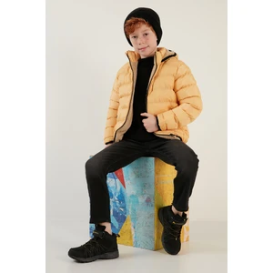 Peluş Astarlı Kapüşonlu Slim Fit Şişme Mont Unisex Çocuk Mont 5764516