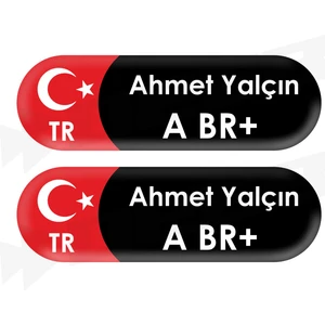 Motosiklet Kan Grubu Sticker 3 Boyutlu