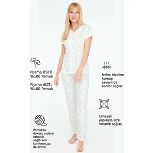 U.S. Polo Assn.  Kadın Mint Boydan Patlı Pijama Takımı 16895