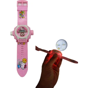 Hello Kitty Saat Prajektörlü Resim Yansıtmalı Hello Kitty Saat