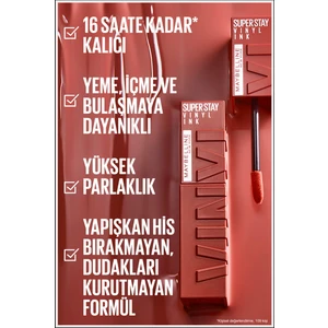 Maybelline New York Super Stay Vinyl Ink Uzun Süre Kalıcı Likit Parlak Ruj 110 Awestruck