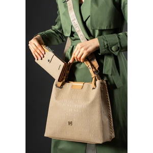 Just Polo Örgü Detaylı 4 Bölmeli Kadın El & Omuz Çantası ve Cüzdan Kombini 30X27CM MDS4031-1001