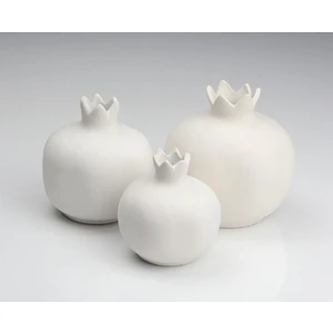 Nar | Seramik Bisküvi | 3'lü Set | Boyanabilir Obje (Ham Ürün)