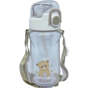550ML Pipetli Askılı Hayvan Desenli Tritan Su Matarası