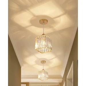 Istanbul Avize Sarkıt Tekli Gold K-15 (Tijsiz Tesisat) Kristal Taşlı Avize