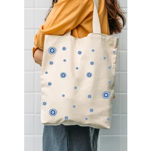 Çınar Bez Çanta Kanvas Minik Nazar Boncukları Baskılı Bez Çanta