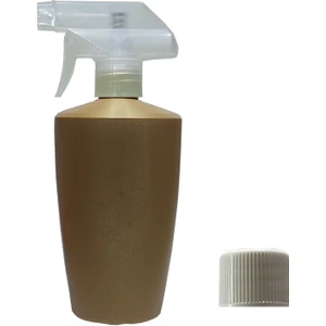 1 Adet 450 ml Sprey ve Kapaklı Polietilen Boş Şişe Altın Renk