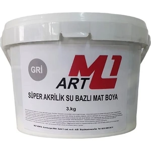 M1 Art Süper Akrilik Su Bazlı Mat  Boya 3.kg Ahşap  Tuval  Seramik  Duvar  Taş Hobi Dekor