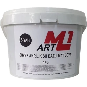 M1 Art Süper Akrilik Su Bazlı Mat  Boya 3.kg Ahşap  Tuval  Seramik  Duvar  Taş Hobi Dekor