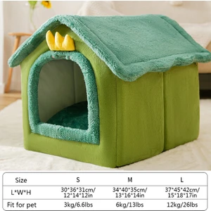 Katlanabilir Kedi Yatağı Evcil Hayvan Köpek Evi Kış Kedi Villası Uyku Kulübesi Çıkarılabilir Sıcak Yuva Kapalı Çadırlar Mağara Kanepe Evcil Hayvan Malzemeleri  (Yurt Dışından)