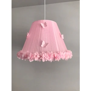 Keçeli Parti Hayalleri Bebek Çocuk Odası Avize Pembe Tül Çiçekli Kelebekli