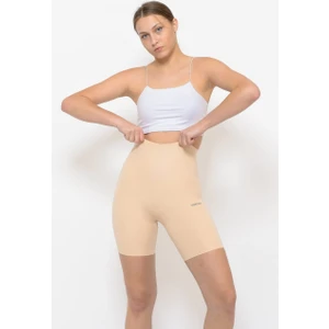 Sauna Suit Lazer Kesim Iz Yapmayan Yüksek Bel Paçalı Silikonlu Şort Korse   Siyah / Ten