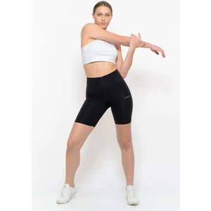 Sauna Suit Lazer Kesim Iz Yapmayan Yüksek Bel Paçalı Silikonlu Şort Korse   Siyah / Ten