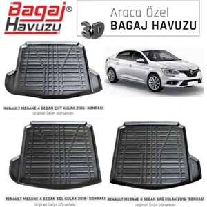 Sare Tuning Renault Megane 4 Sedan / Sağ Kulaklı 3D Lüx Bagaj Havuzu