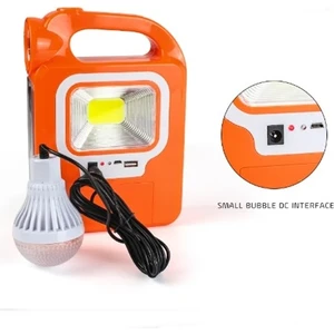 Güneş Enerjili Panelli Aydınlatma Sistemi Kamp Acil Durum Lambası Powerbank Özellikli + Ampul