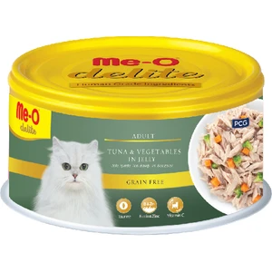 Me-O Delite Tahılsız Ton Balıklı Sebzeli Jöleli Yetişkin Kedi Konservesi 80 gr - 24 Adet