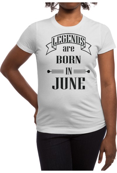 Fizello Legends Are Born In June Beyaz Spor Tişört