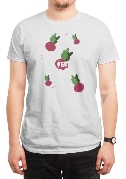 Feel The Beet Print 3 Beyaz Spor Tişört