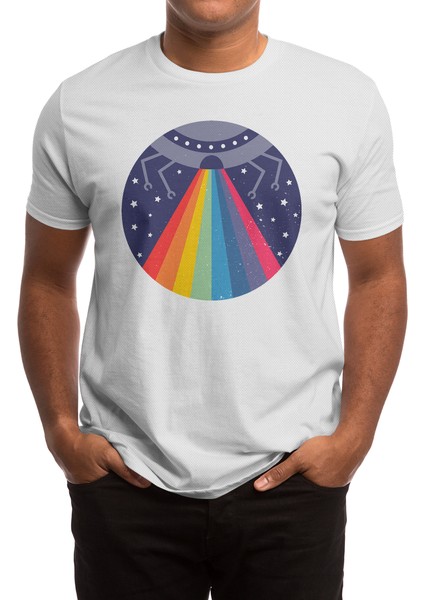 Rainbow Ufo Abduction Beyaz Spor Tişört