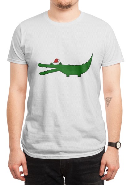 New Year's Crocodile Beyaz Spor Tişört