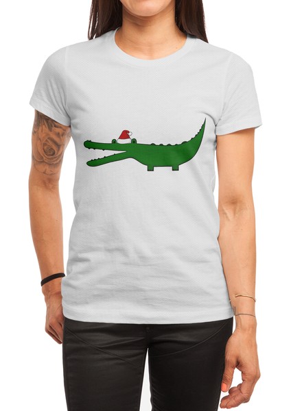 New Year's Crocodile Beyaz Spor Tişört