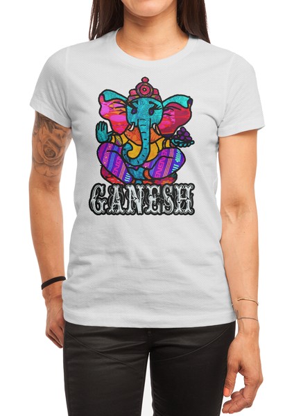 Lord Ganesha Retro Style Beyaz Spor Tişört
