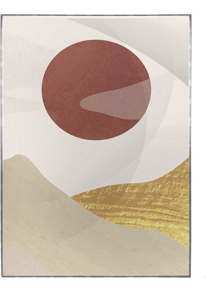 Dağ Manzara Altın Tonları Modern Poster P-002985