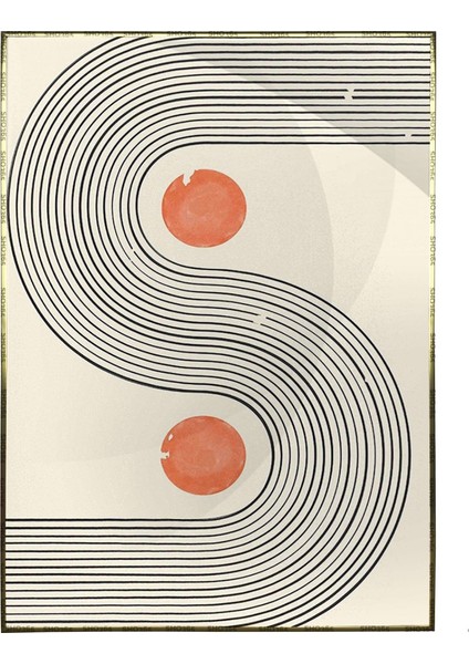Modernist Şekiller Boho Illüstrasyon Modern Sanat Tuval Poster P-002434