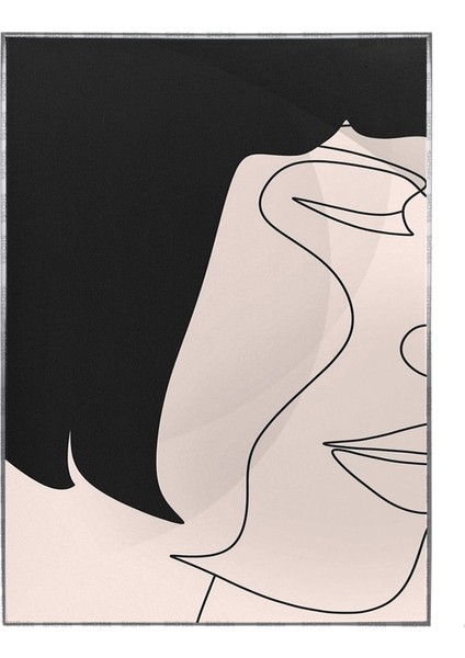 Modernist Kadın Yüzü Çizimi Modern Sanat Tuval Poster P-000353