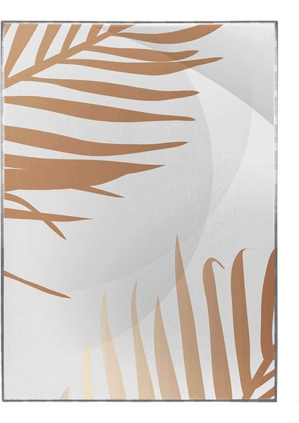 Tropikal Yapraklar Turuncu Tonlar Modern Poster P-000863