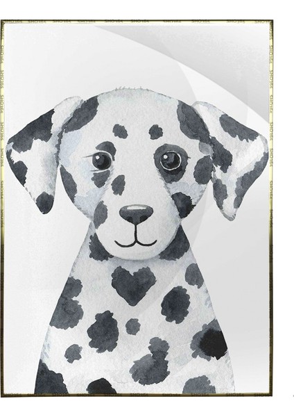 Sevimli Dalmaçyalı Köpek Sulu Boya Görünümlü Poster P-000286