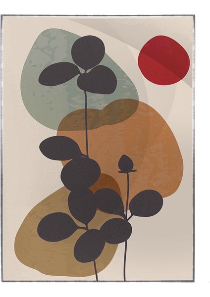 Bitki Yapraklar ve Şekiller Modern Poster P-001119