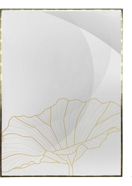 Lotus Çiçekleri Çizim Altın Gold Renkler Modern Poster P-000805