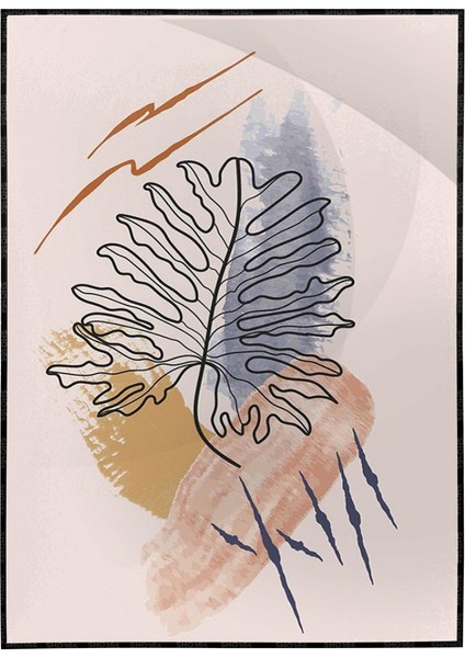 Yapraklar ve Şekiller Modern Poster P-003100