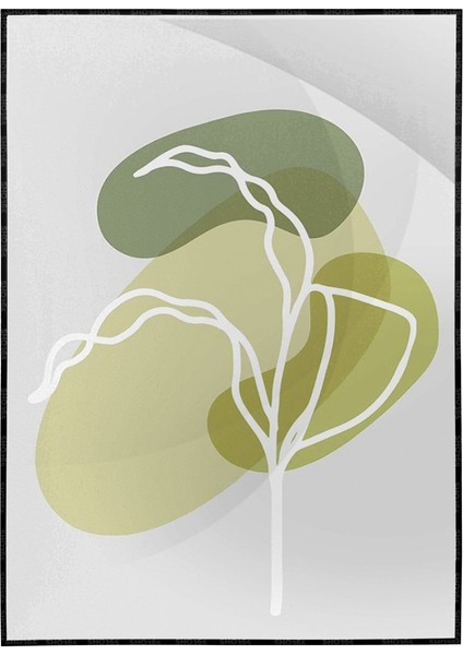 Yapraklar ve Şekiller Modern Poster P-001268