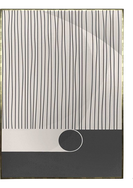 Şekiller ve Çizgiler Krem Gri Renkler Modern Poster P-002121