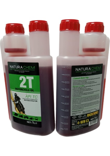 Naturechem Motorcycle Oil 2t Olcekli Zamanli Api Tc High Performance Motor Yagi Net 1 Litre 2 Adet modelleri