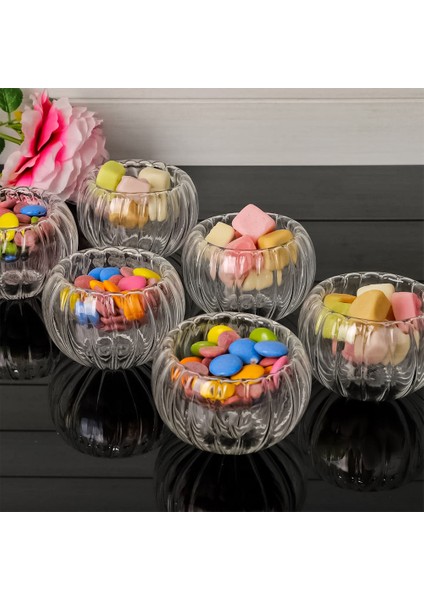 Cam Lokumluk Çerezlik Çift Cidarlı Çizgili Desenli 6'lı 50 ml fiyatları