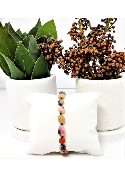 Pembe Opal Örme Bileklik