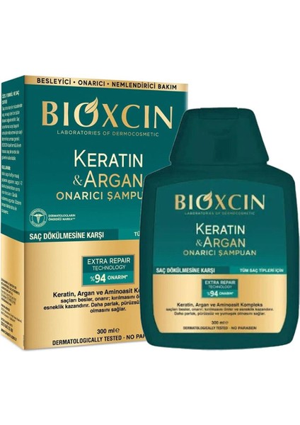 Bioxcin keratin & Argan Onarıcı Şampuan 300 ML -VB807